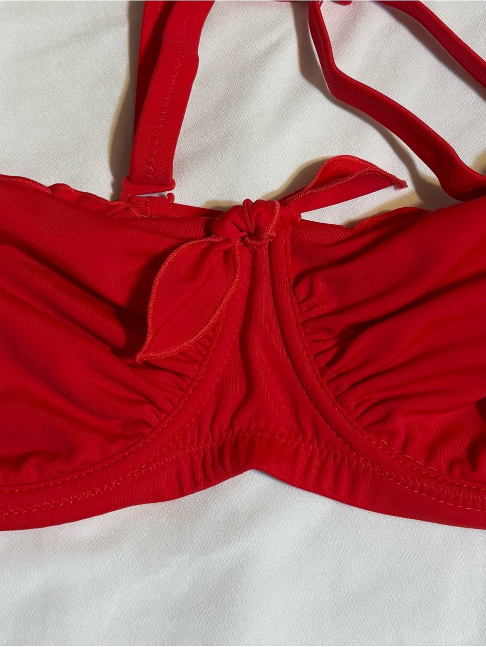Pour Moi? Getaway Halter Underwire Swim Top in Red Size UK 36F/US 36G NEW Ruffle - Picture 4 of 13